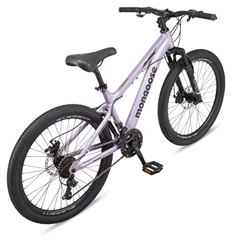 Image of Mongoose Grafton Mountain Bike, 21 Speed, Aluminum Frame, Knobby Mountain Tires, Suspension Fork, Trigger Shifters, Mechanical Disc Brakes