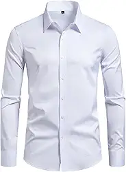 Camisa social masculina slim fit, sem rugas, formal, casamento, manga comprida, abotoada