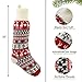 Bstaofy Set of 4 20'' Extra Long Knitted Christmas Stockings Stretchable Handmade Woven Snowflakes and Reindeer Assorted Xmas Tree Hanging Decorations