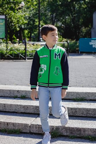 Minecraft Zip Up Varsity Bomber Jacket Little Kid to Big Kid Sizes (5-6 - 18-20)2