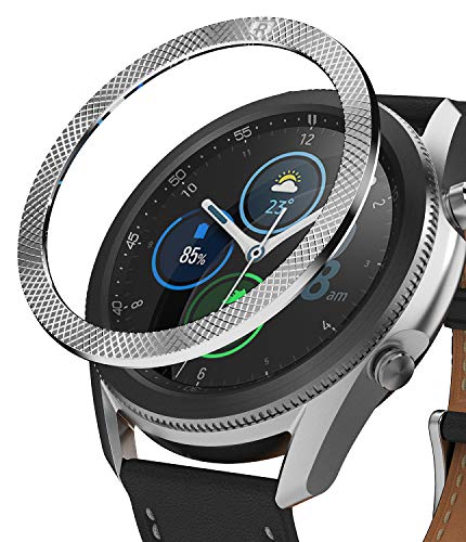 Image of Ringke Bezel Styling for Galaxy Watch 3 45mm Bezel Ring Adhesive Cover Anti Scratch Stainless Steel Protection for Galaxy Watch 3 45mm Accessory - Knurled Silver [45-42]