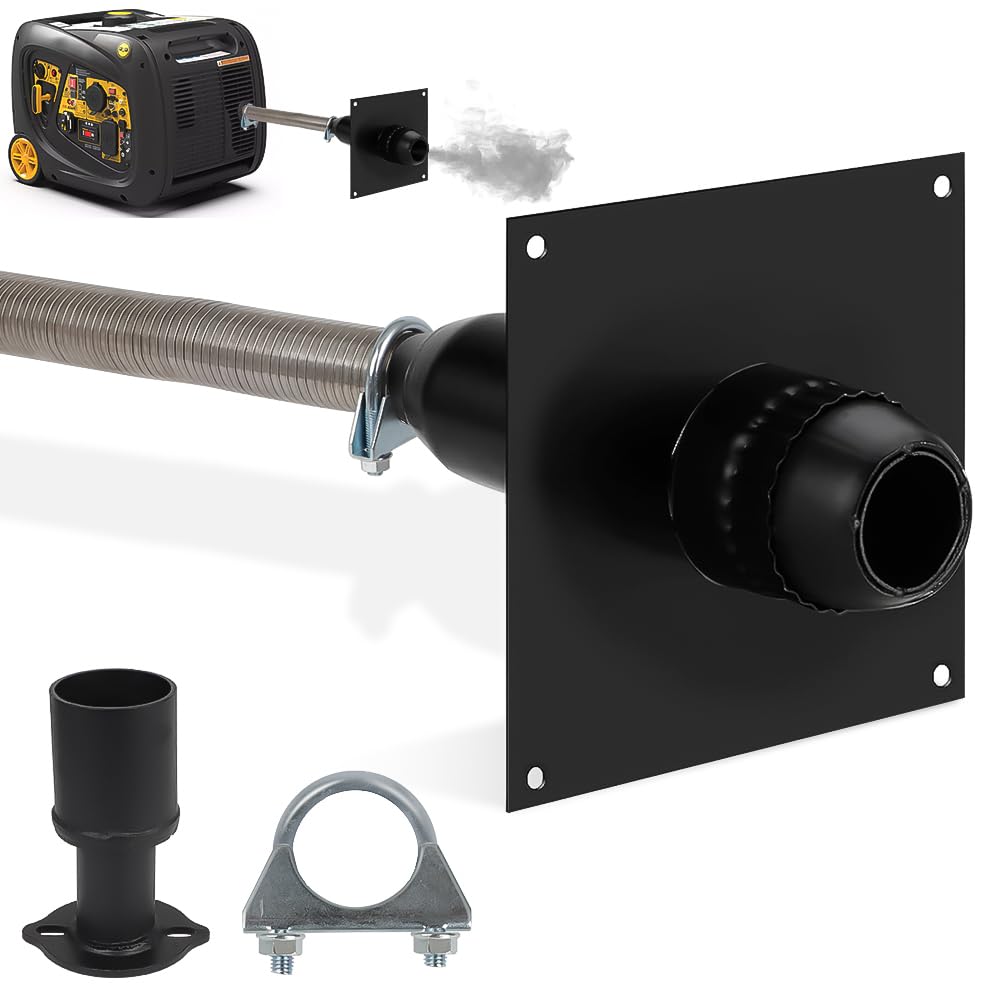 Generator Exhaust Extension Silencer kit with Insulated Through-Wall Mounting Plate Compatible With Firman H07552 Wh03242 T07571 T07573 Honda Eu6500is Eu7000is Muffler-image-15