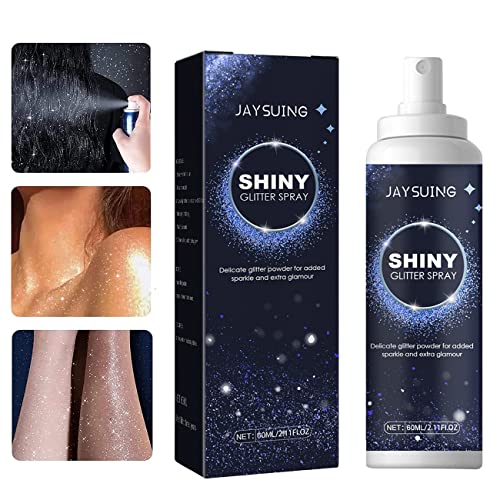 Body Glitter Spray Glitzerspray Körper Long Lasting Sparkling, Haar Körper Glitter Spray Highlighter Lospuder Spray Make-up Glitzer zum Partyball (1pcs) Cover