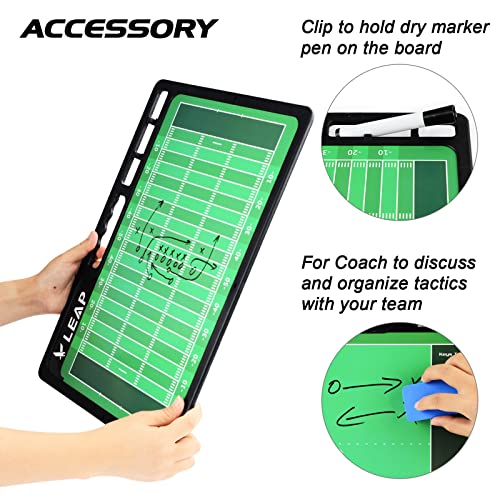 Leap Coach Board Football Tactical Coaching Two Sides With Full & Half Court Feature Premium Dry Erase Tool Ice-Hockey Basketball Ice Hockey Soccer Baseball Volleyball For Community, High School Team #TOP5