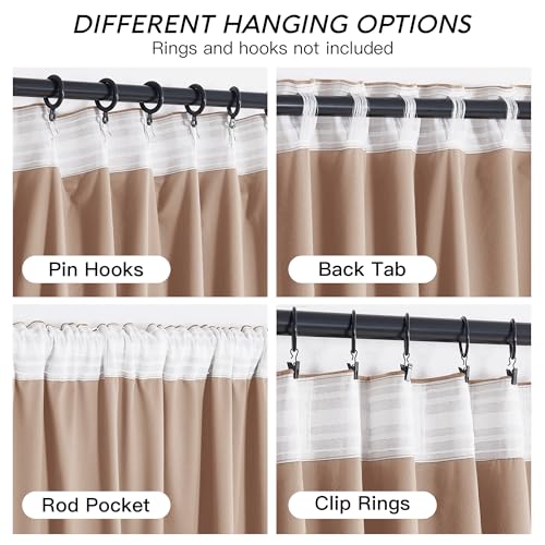 Image of RYB HOME Blush Velvet Curtains 72 inches with Hook Belt, Back Tab | Thermal Insulated, Privacy UV Heat Blocking, Luxurious Drapes, Nursery Dormitory Bathroom, W52 x L72, 2 Panels Set