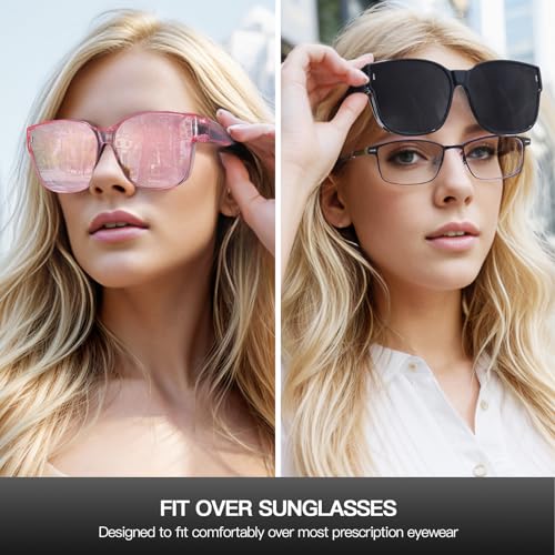 Image of Xfeel Polarized Over Glasses Sunglasses for Women Fitover Sun Glasses | Sunglasses that Fit Over Glasses, UV400 Protection, Outdoor Driving Shades, Over Reading /Prescription Glasses Sunglasses