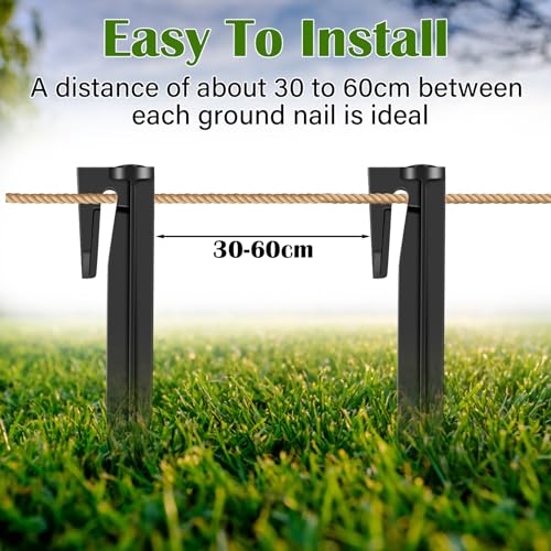 GROFIS 100 Stück Erdnägel für Mähroboter Begrenzungskabel, Haken Erdanker aus Stabile PP, Erdnägel Heringe Erdspieße Nagel für Rasenroboter Begrenzungsdraht Zelt Camping,... – Bild 4