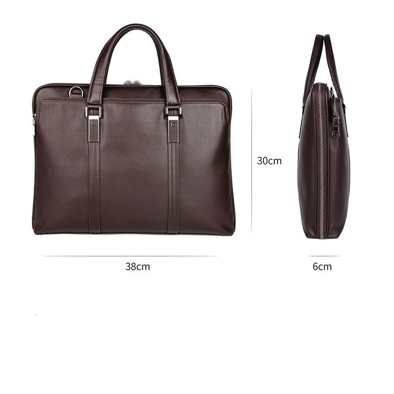 Genuine Leather Men's Briefcase, Business Bag, Cowhide Document Bag, Handbag, Large Capacity Crossbody Bag2