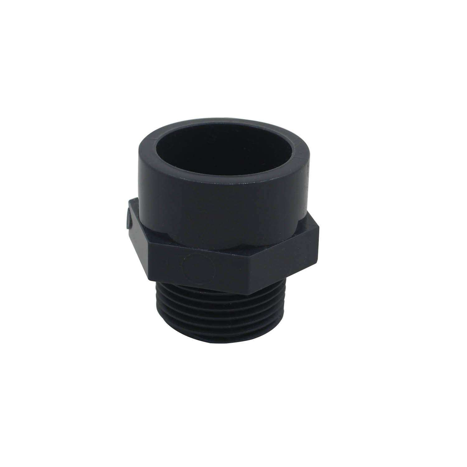 Well2wellness Raccordo PVC-U A Vite - Attacco Adesivo 50mm X Filettatura Esterna 1"1/2, Grigio, PN16