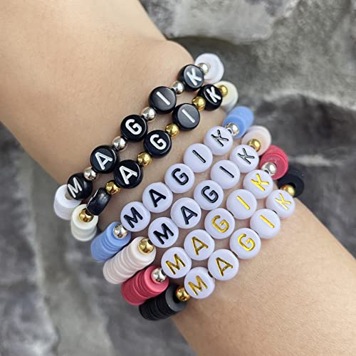 Magik Custom Name Heishi Bead Bracelet Personalized Mama Bracelet Heishi Disc Stack Beaded Bracelet for Women Men3