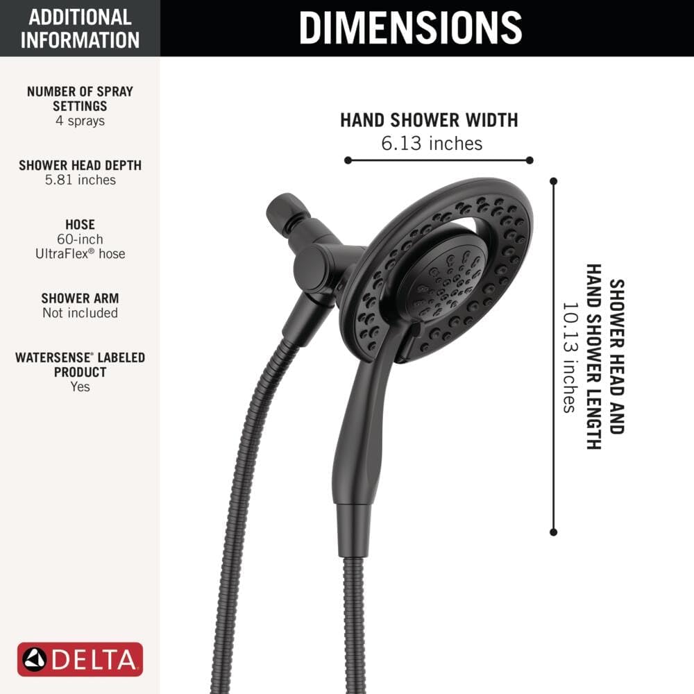 Delta Faucet 75486CBL Universal Components Hand Shower, Matte Black