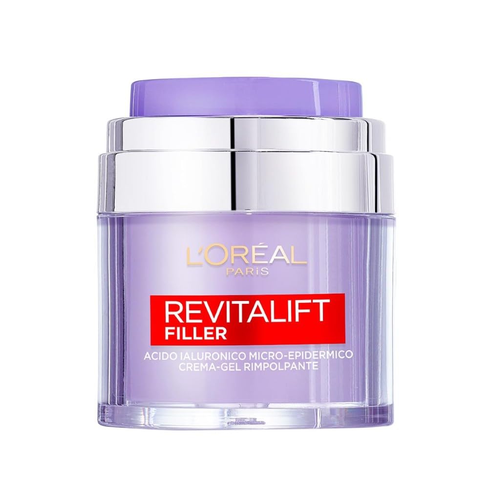 L'Oréal Paris Crema-​Gel Rimpolpante Revitalift Filler, Acido Ialuronico Micro-​Epidermico, Per una Pelle Idratata più a Lungo, 50 ml