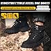 Waterproof Steel Toe Boots For Men-6 Inch Comfortable Mens Safety Work Boots Indestructible Steel Toe Shoes Lightweight Non Slip Puncture Resistant Industrial Construction Boot,Black,Size 5.5 men