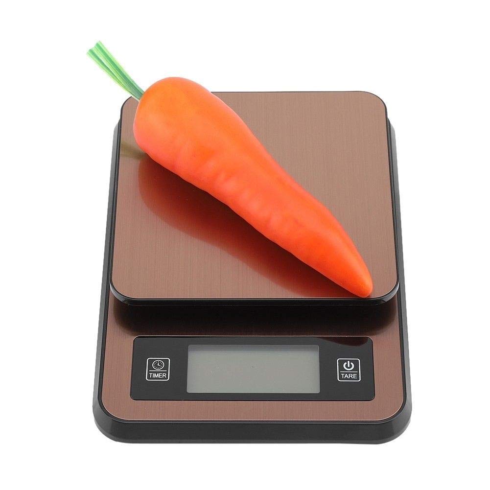 Waga elektroniczna, Wagi cyfrowe, Cyfrowa waga LED do kawy Wielofunkcyjna elektroniczna waga do pieczenia Precyzyjna waga kuchenna z funkcją pomiaru czasu 2 kg 0,1 g Dokładny pomiar