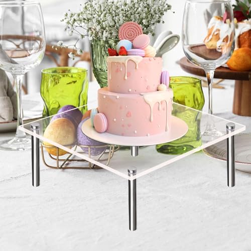 Soporte de acrílico para tartas, soporte para tartas, apilable, transparente, para cupcakes, postres, frutas, pasteles, galletas, dulces, decoración de bodas, fiestas de cumpleaños