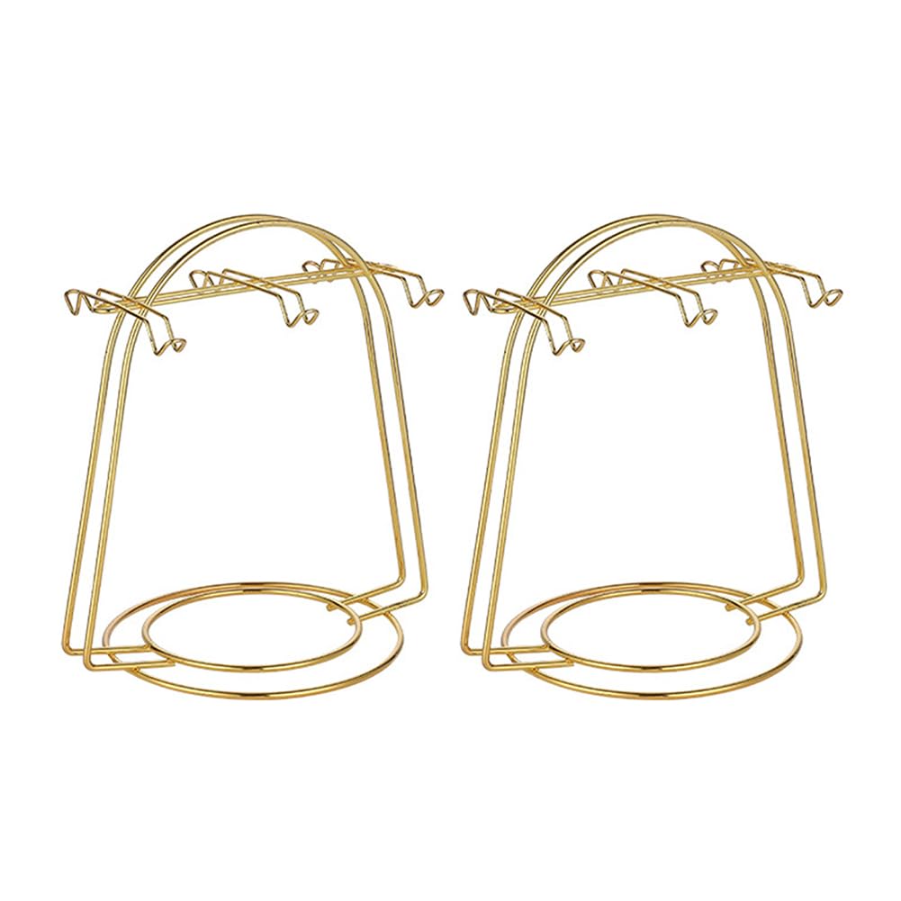 EUBUY Coffee Mug Holder, Home Storage Mug Hooks Stainless Steel Wire Rack Display, Metal Stand for Coffee Cups and Saucers for Kitchen Counter and Tea Party