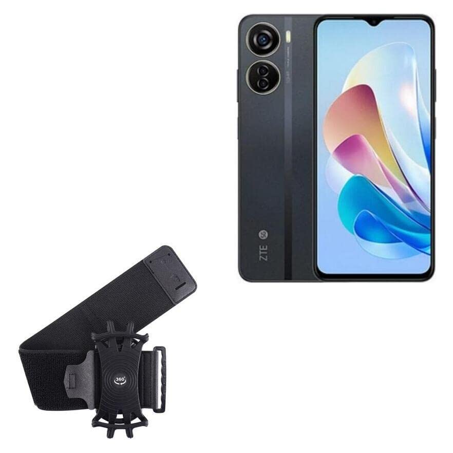 BoxWave Holster Compatible with ZTE Blade V41 Vita - ActiveStretch Sport Armband, Adjustable Armband for Workout and Running - Jet Black