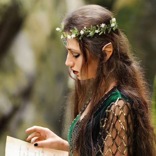 Mostory Handmade Woodland Flower Crown Elf Florla Headband Forest Fairy Headpiece For Women Girls Wedding Renaissance Cosplay Bridal Shower Halloween Party #TOP3