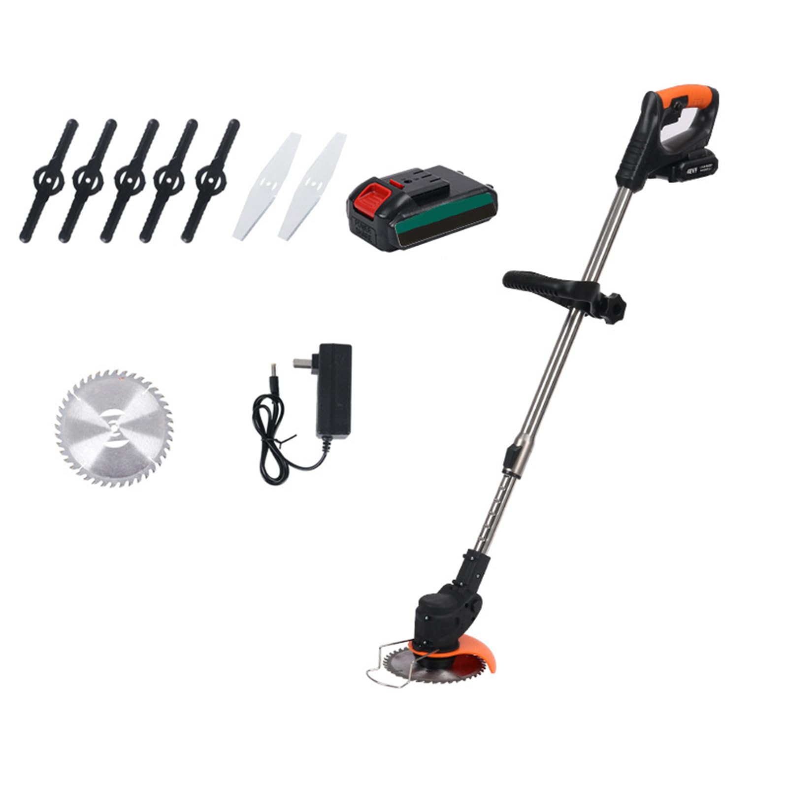 Recortadora Eléctrica Inalámbrica Sin Hilo, Mástil Ajustable, Cabezal Multiángulo, Protectores de Seguridad para Césped, Jardín(Size:5-Cell,Color:21V D-Style Single Power Kit)