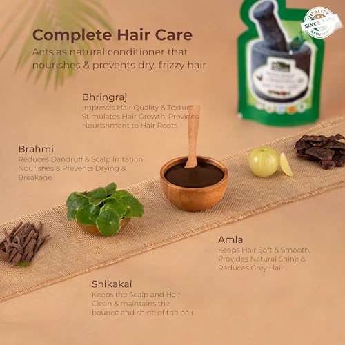 Image of Indus Valley Bio Organic Herbal Henna Ready to Apply Paste with Bhringraj & Shikakai Nourishment for Strong Hair (150 g)