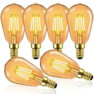 6-Pack Led-lampen ST45 4W Kaars Gloeilamp E14 Kleine Edison Schroef Base 2500 Kelvin Warm Wit Decoratieve Gloeilamp