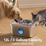 PETIMI Dog Water Fountain, 3 Gallons Stainless Steel Dog & Cat Water Fountain, Large Pet Water Fountain for Multiple Pets, Ultra Silent, Wide Mouth, Safety Lock, 3 Filters Included, Smart Water Pump - Image 3