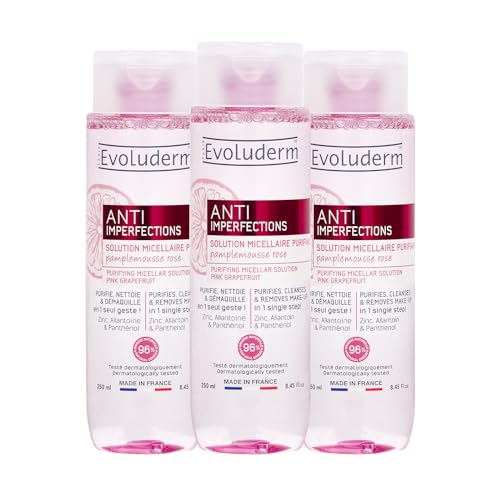 Solution micellaire purifiante EVOLUDERM anti-imperfections végane lot de 3