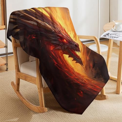 Couverture polaire plaid dragon légère chaude et moelleuse toute saison
