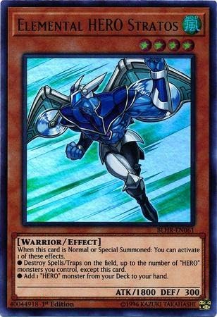 Yu-Gi-Oh! - Elemental Hero Stratos - BLHR-EN061 - Ultra Raro - 1ª Edición - Battles of Legend: Hero's Revenge