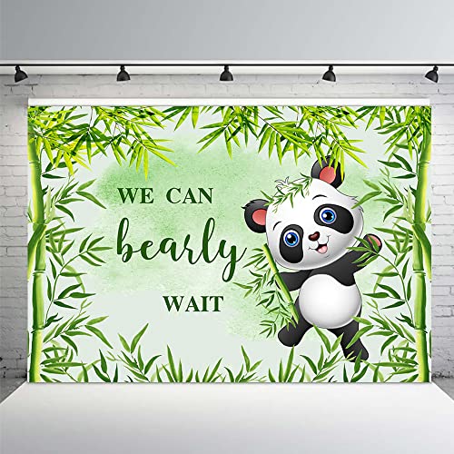 MEHOFOND-7x5ft-Panda-Backdrop-We-Can-Bearly-Wait-Baby-Shower-1st-Birthday-Party-Banner-Cake-Smash-Decor-Green-Bamboo-Kids-Background-Photobooth-Supplies-Props