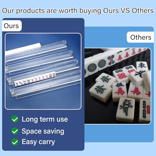 Mahjong Racks with Pushers Set de 4 piezas acrílicas claras miniatura 4