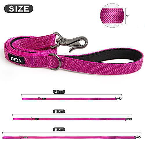 Fida 5 FT Heavy Duty Dog Leash with 2 Comfortable Padded Handles, Traffic Handle & Advanced Easy Snap Hook, Reflective… - Image 6