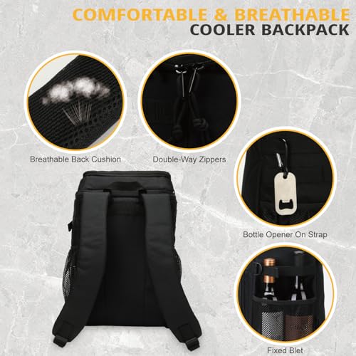 Image of 25L Insulated Cooler Backpack Water-Resistant Molle Cooler Bag for Camping