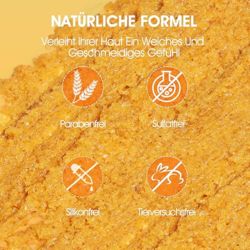 Body Scrub, Turmeric Vitamin C Exfoliation, Removes Dead Skin Cells, Reduces Dark Spots, Deep Cleansing Exfoliation for Body, Face, Hands and Feet, 320 g