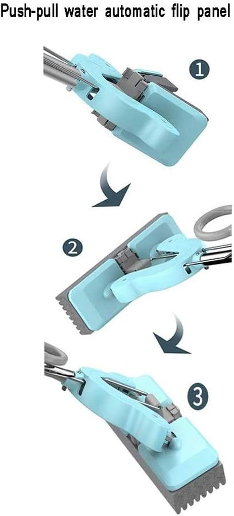 Bvdsg Mop Sponge Hands Free Washing Sponge Absorbent Rubber Mop Net Household Flat Folding Water Extinguishing Cotton Mop