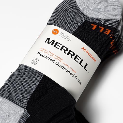 Merrell Men's and Women's Recycled Cushioned Low Cut Socks-6 & 12 Pairs-Hiking Arch Support4