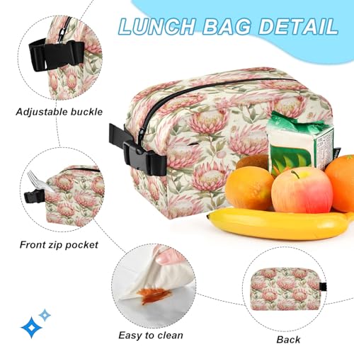 Sac à dos floral rose avec boîte à déjeuner pour enfants