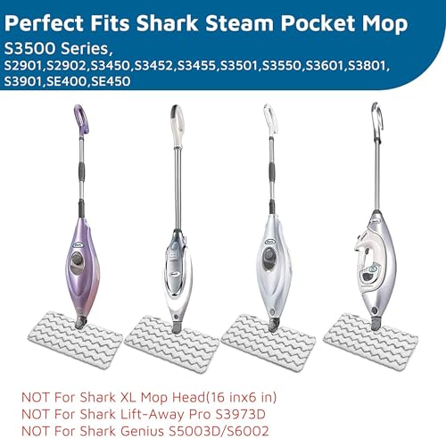 Image of F Flammi 8-Pack Replacement Pads for Shark Steam Pocket Mop S3501 S3601 S3550 S3901 SE450 S3801, Dual-Action Microfiber & Scrubbing Refills for Hardwood Tile Floor Deep Cleaning, Washable & Reusable