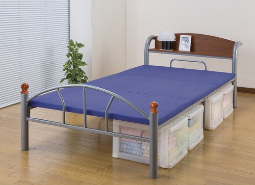 Amazon.co.jp: ベッド パイプベッド シングル 棚付き 引き出しなし