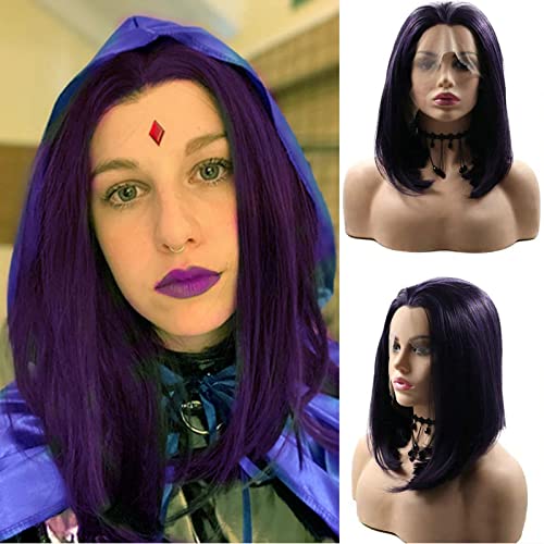 Perruque violette courte synthétique pour soirée Drag Queen et Cosplay Anime