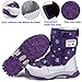 DADAWEN Girls Boys Snow Boots Winter Outdoor Waterproof Slip Resistant Cold Weather Shoes (Toddler/Little Kid/Big Kid) Purple US Size 4 M Big Kid