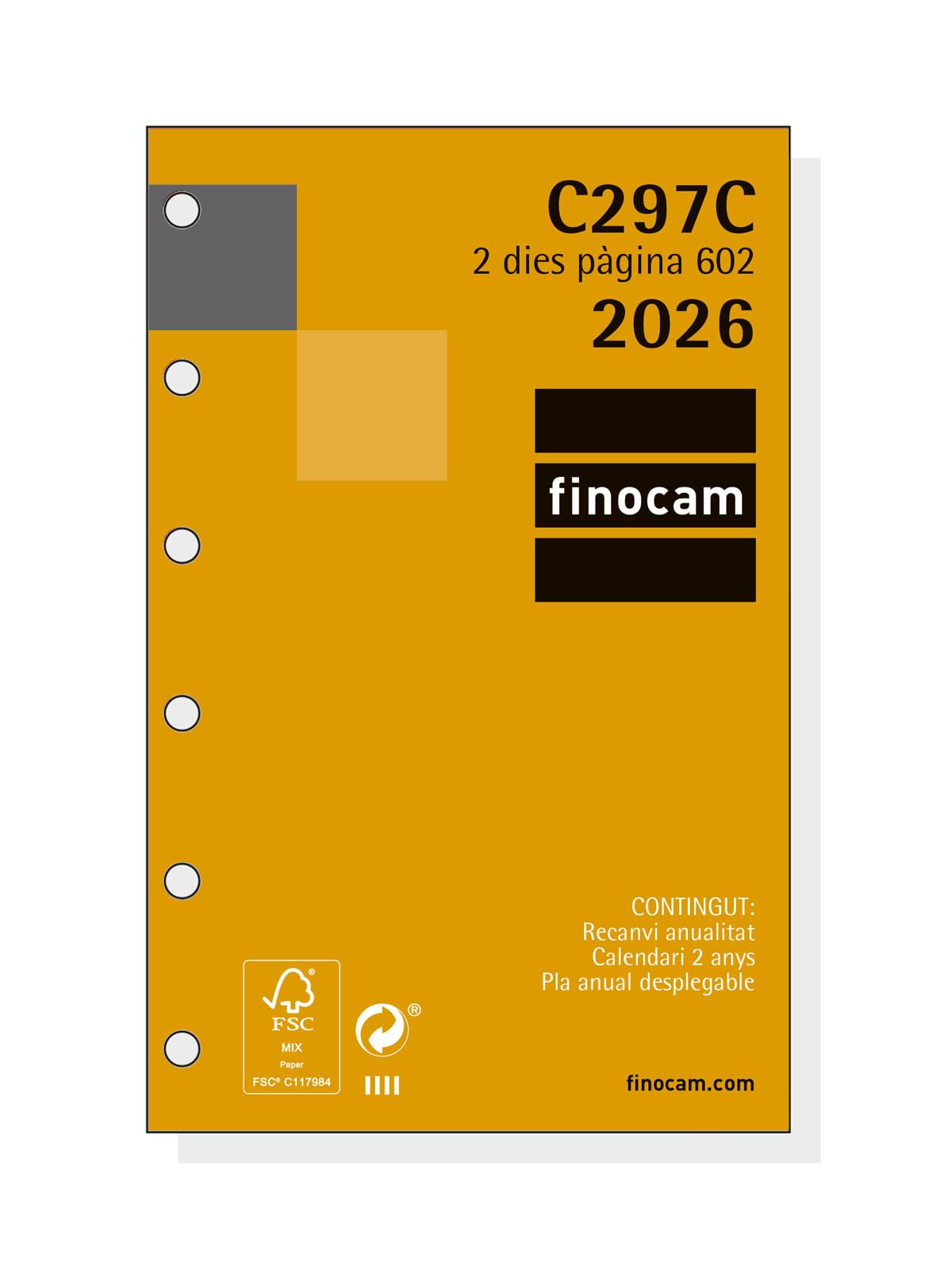 Finocam - Annual Refill Classic 2026 2 Days Page January 2026 - December 2026 (12 months) Catalan