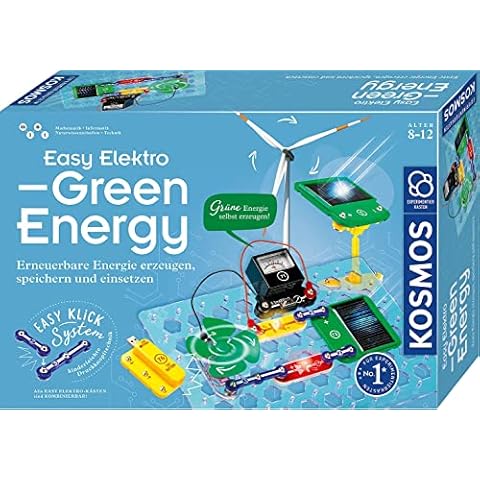 Kosmos 620684 Easy Elektro Green Energy, Erneuerbare Energie erzeugen speichern und einsetzen, Amazon Exclusive, Experimentierkasten für Kinder ab 8-12 Jahre zu Strom Erzeugung, 22.3 x 33 x 6.8 cm Cover