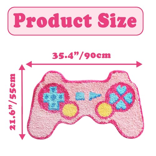 Alfombra gamer rosa kawaii para dormitorio miniatura 2