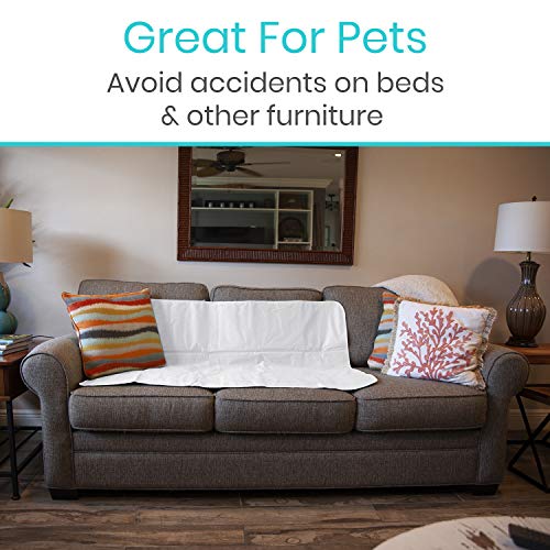 image for Vive Washable Incontinence Bed Pad - Heavy Duty, Absorbent Waterproof 