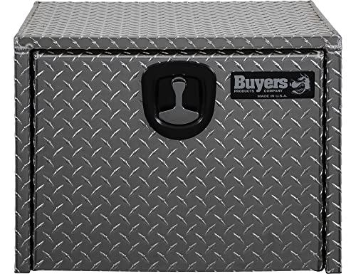 Image of Buyers Products 1705100 Diamond Tread Aluminum Underbody Truck Tool Box, 18 x 18 x 24, Made in USA, .100 in. Thick, Corrosion Resistant, Locking Compression Latch, Secure Storage for Work Trucks