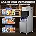 Zomagas Commercial Ice Maker,Ice Machine 500LBS/24H with 300LBS Storage Bin,Ice Ready in 5-14 min,Self-Cleaning,Stainless Steel Industrial Ice Maker for Restaurant Business Bar,Thicknesses Adjustable