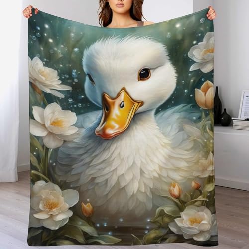 Manta de franela con estampado digital de pato para cama y sofá grande 2