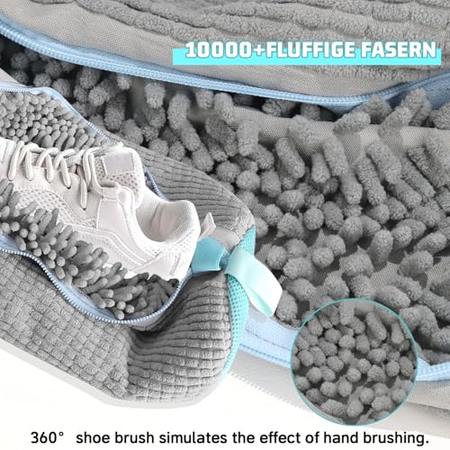FYSL 2er Pack Schuhwaschbeutel für Waschmaschine, Schuhe Waschbeutel, Wiederverwendbar & Reißfest - Schont Schuhe & Verhindert Beschädigungen (Grau)