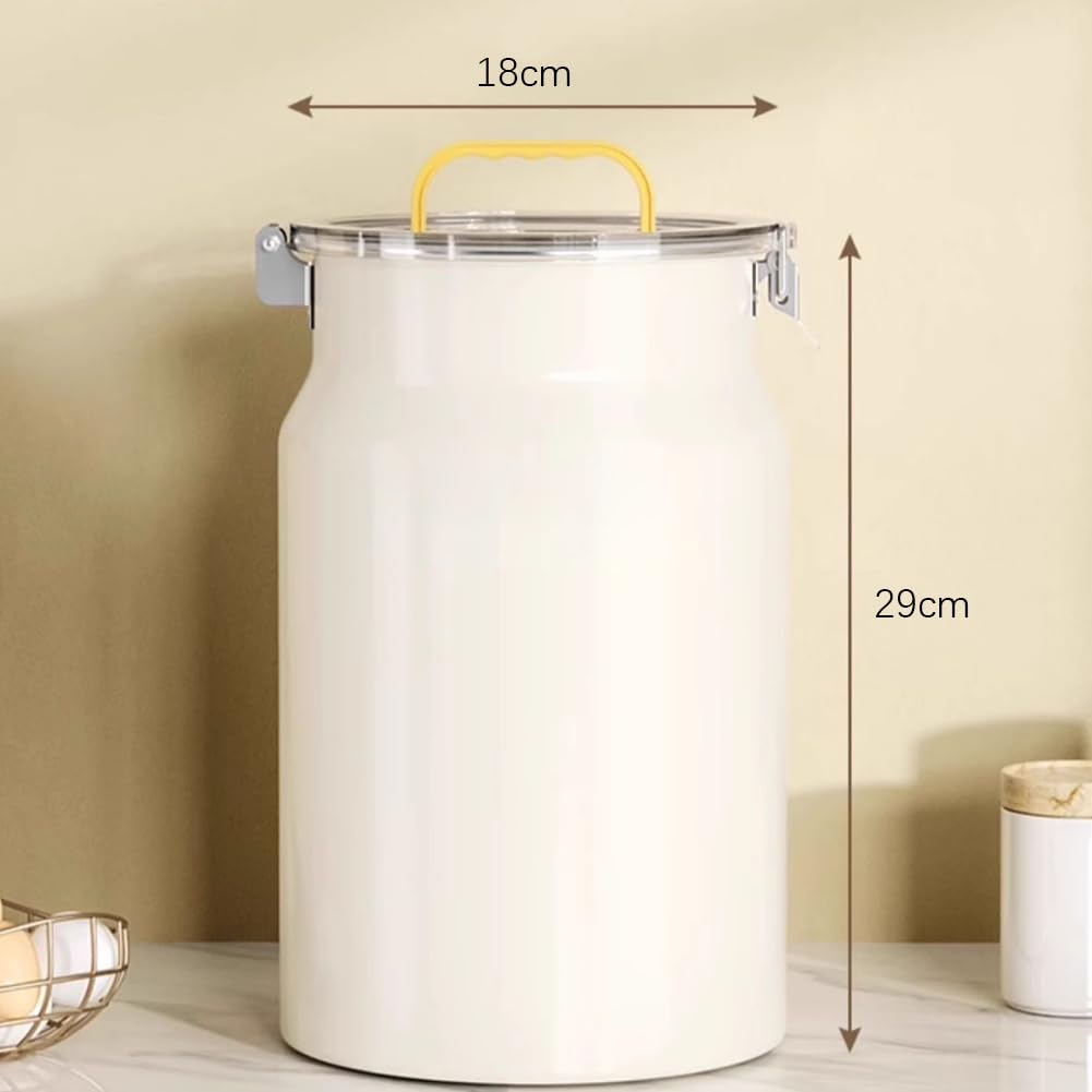 Barile di Stoccaggio per Cereali in Acciaio Inossidabile, Contenitore Portatile per Riso, Serbatoio di Stoccaggio Sigillato di Grande Diametro, Serbatoio di Stoccaggio per Alimenti,5l